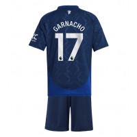 Camisa de time de futebol Manchester United Alejandro Garnacho #17 Replicas 2º Equipamento Infantil 2024-25 Manga Curta (+ Calças curtas)